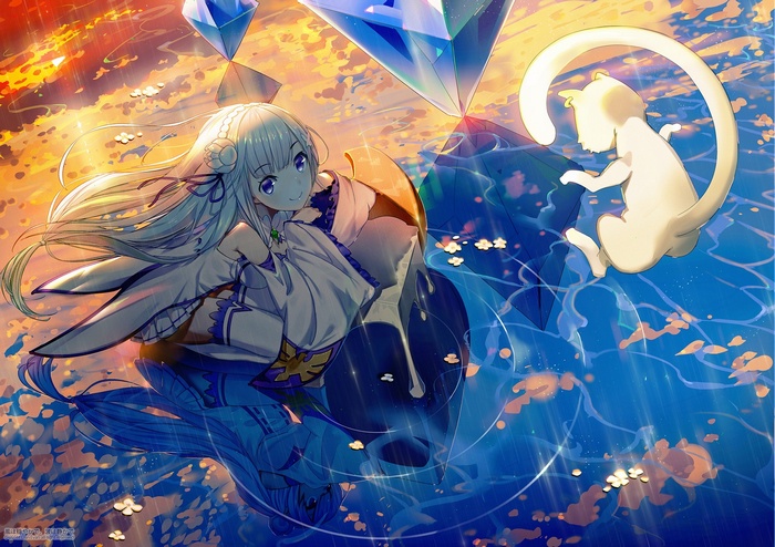 Emilia and Puck from Re:Zero