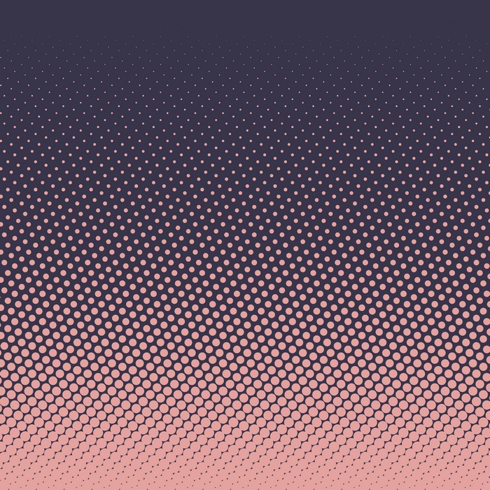 Abstract gradient of pink dots on dark blue background
