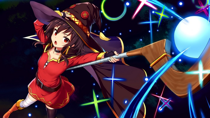 Megumin from Kono Subarashii Sekai ni Shukufuku wo! casting magic