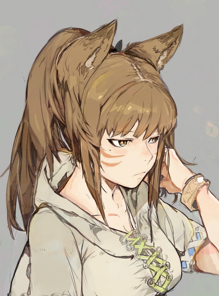 Anime girl with cat ears and tail