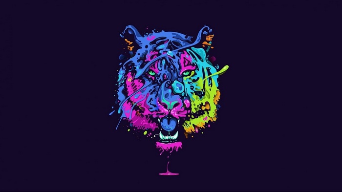 Colorful abstract tiger artwork