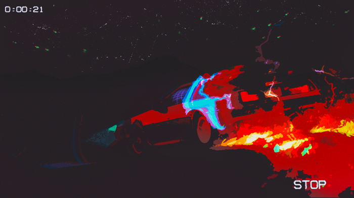 DMC DeLorean with Glitch Art Effects