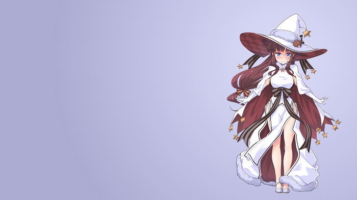 Anime girl with witch hat and stars