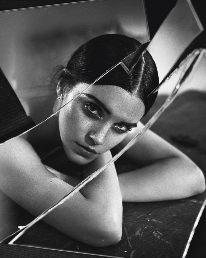 Emma Watson through broken glass by Vincent Peters