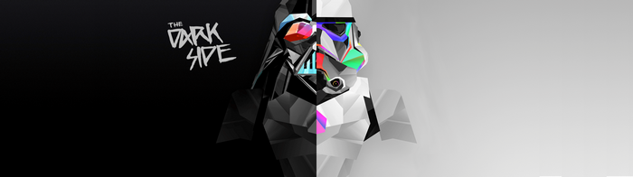 The Dark Side Stormtrooper and Darth Vader Abstract Art