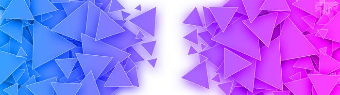 Abstract triangles with blue and purple gradient