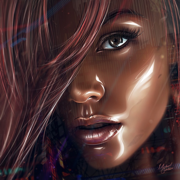 Portrait of a tanned woman by Michael Corbin