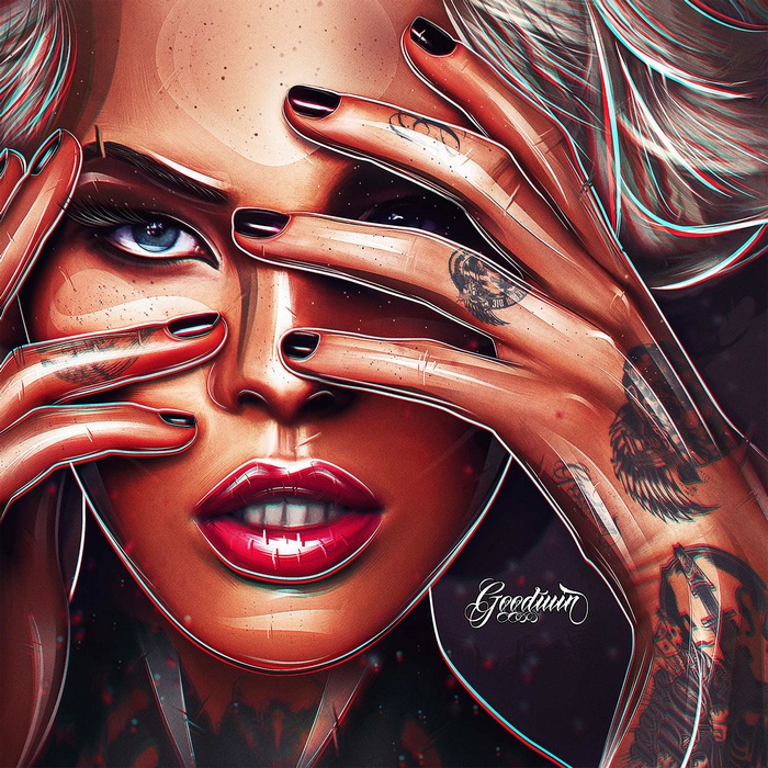 Portrait of a woman with tattoos by Alex Goodwin