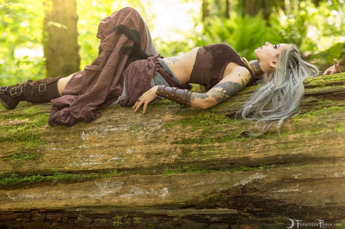Genevieve from Forbidden Realm in a forest