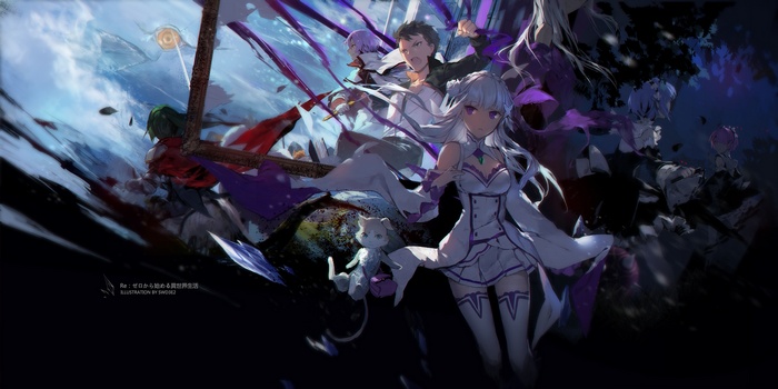 Re:Zero characters with Emilia and Puck