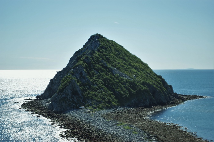 Island in Magadan, Russia under a clear sky