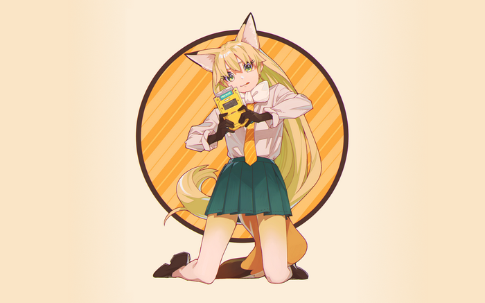 Kitsunemimi girl with GameBoy from Kemono Friends
