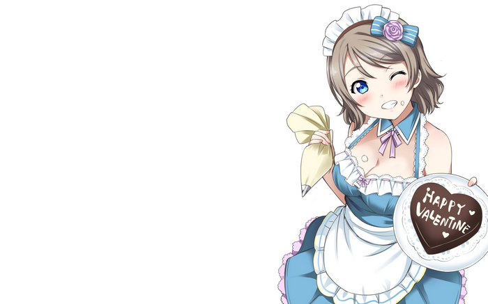 You Watanabe from Love Live! Sunshine!! with a Valentine's chocolate