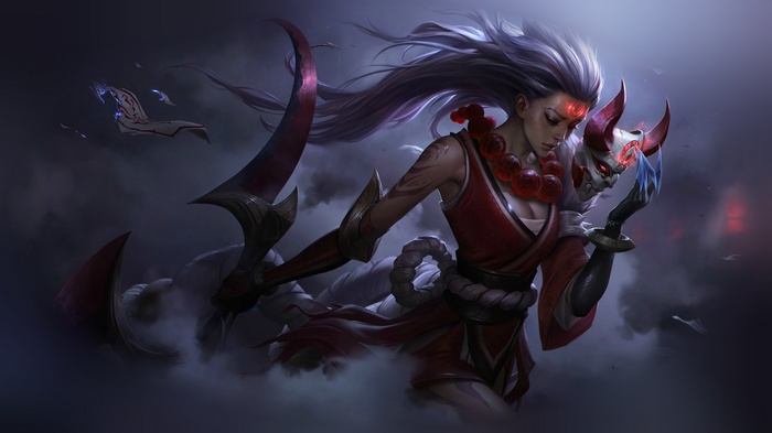 Diana from League of Legends with Blood Moon mask