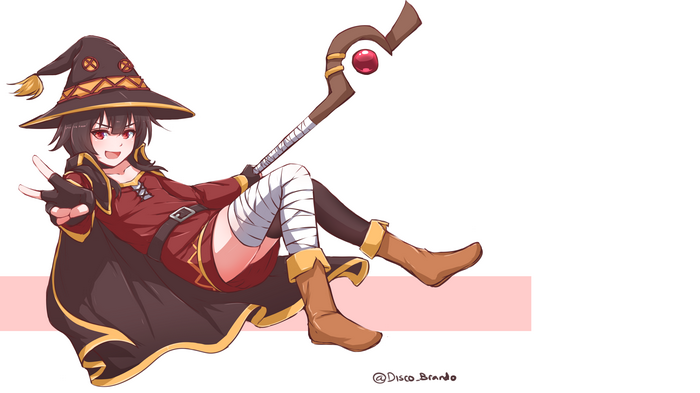 Megumin from Kono Subarashii Sekai ni Shukufuku wo! with staff