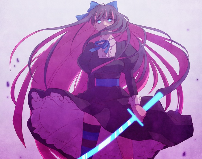 Stocking from Panty and Stocking with Garterbelt holding a sword