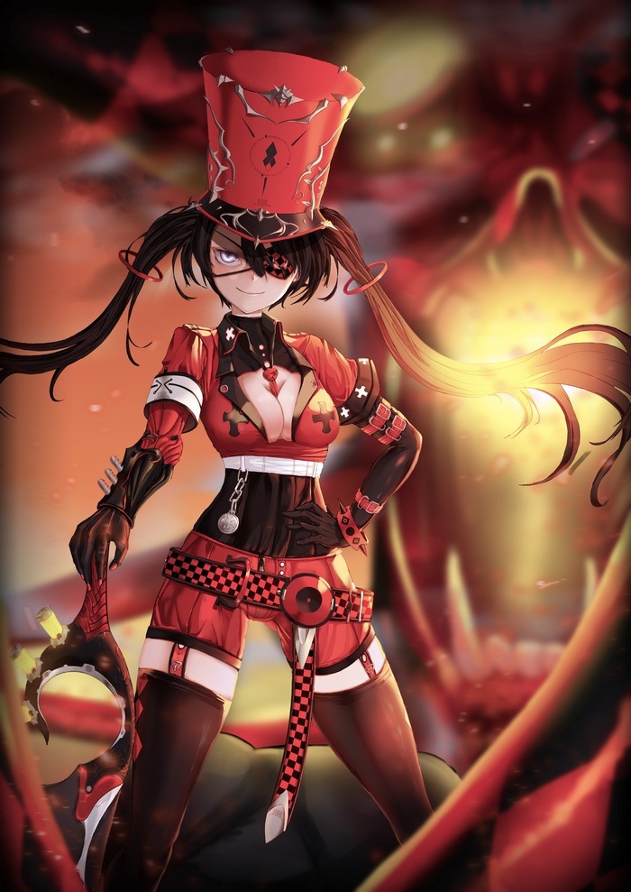 Girl with eyepatch and weapon