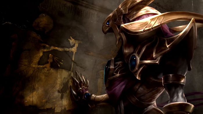 Azir from League of Legends in a tomb