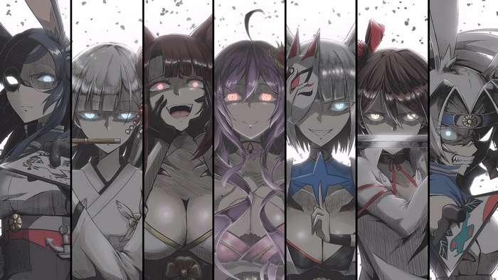 Azur Lane, glowing eyes, anime, anime girls