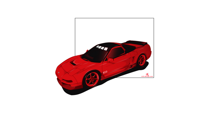 Red Honda NSX GT3 car illustration