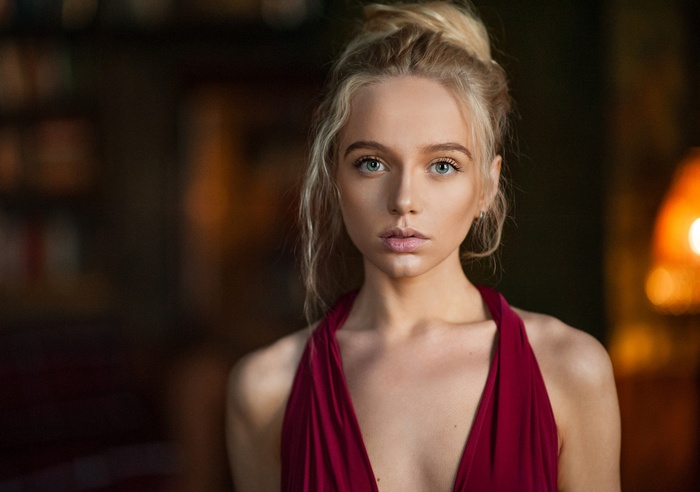 Portrait of a blonde woman named Maria Popova