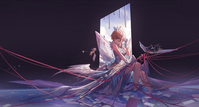Cardcaptor Sakura with wings and scepter