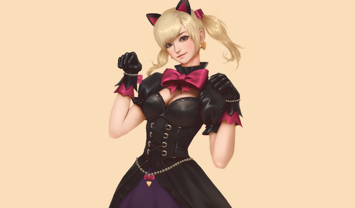 D.Va from Overwatch in a cat-themed outfit