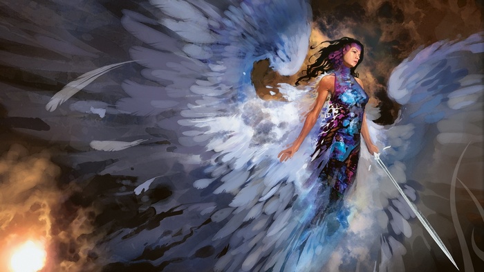 Angel with a sword from Magic: The Gathering