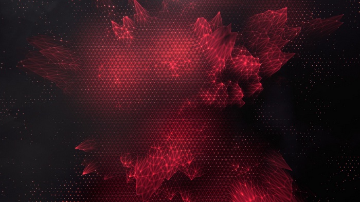 Abstract red geometric digital art