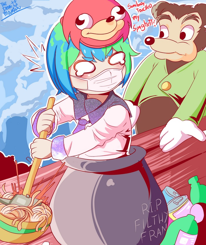 Earth-chan with Knuckles meme and Goofy