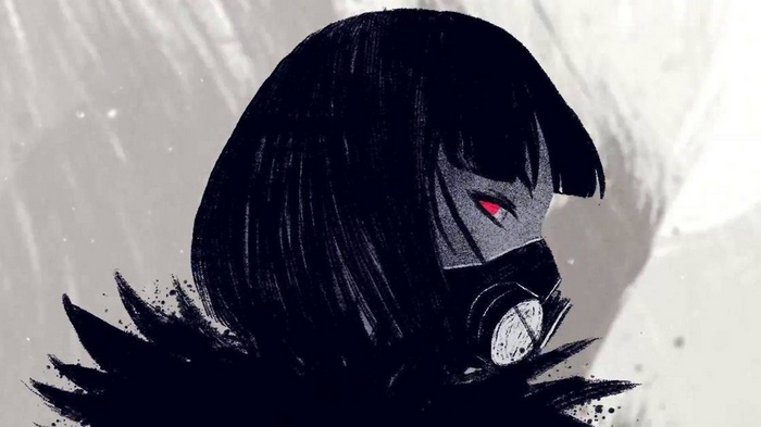 Girl with gas mask from Code Vein