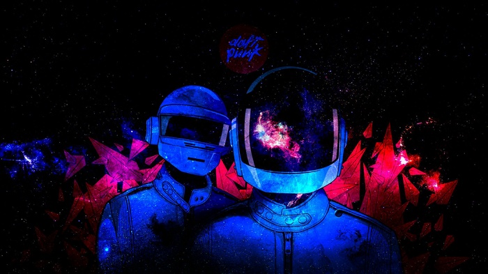 Daft Punk in Space with Abstract Elements
