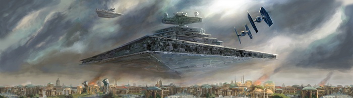 Star Wars, TIE Fighter, painting, Naboo, Star Destroyer, AT-AT Walker