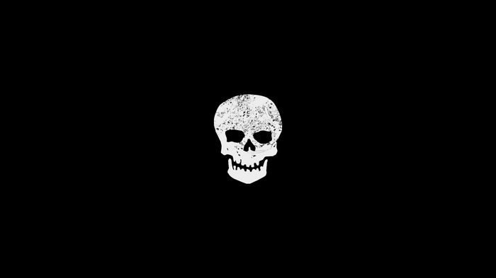 Minimalist skull on black background