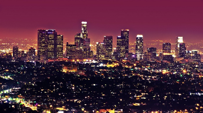 Los Angeles cityscape at night