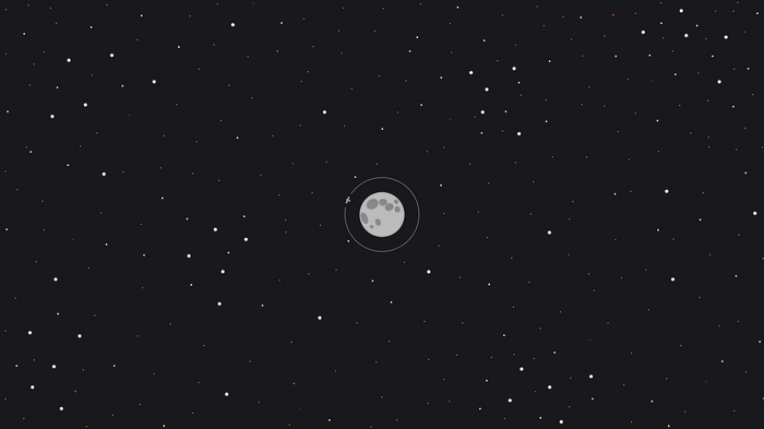 Simple space scene with Moon and satellite