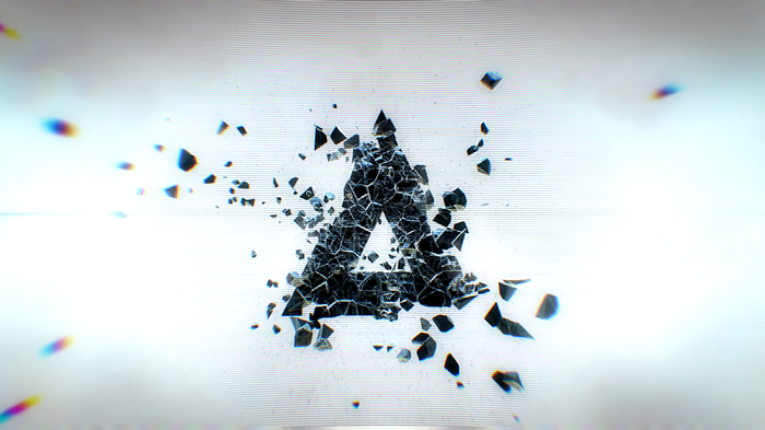 Abstract shattered triangle logo