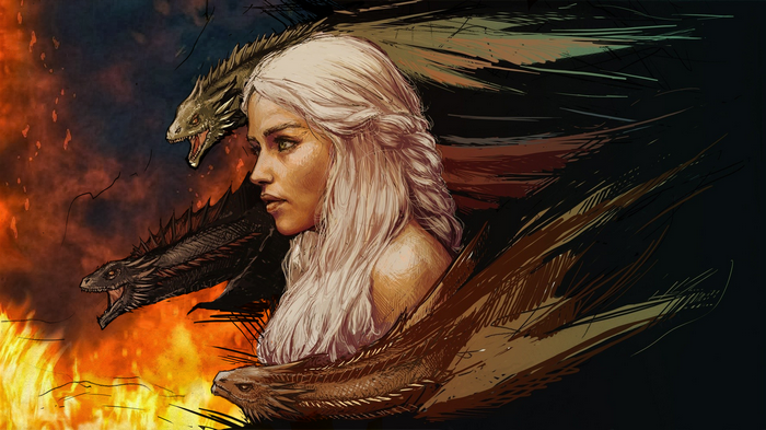 Daenerys Targaryen with dragons from Game of Thrones