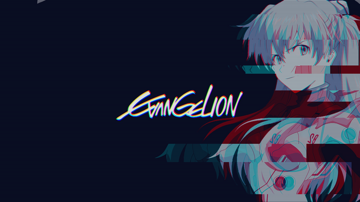 Asuka Langley Soryu from Neon Genesis Evangelion Glitch Art