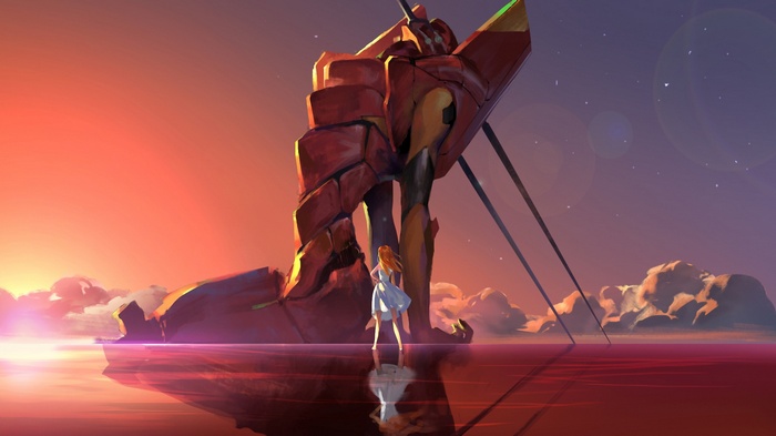 Asuka Langley Soryu and EVA Unit 02 from Neon Genesis Evangelion