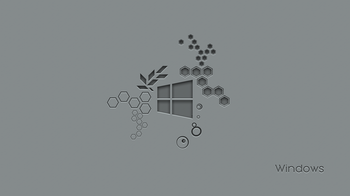Windows logo with abstract hexagons and circles