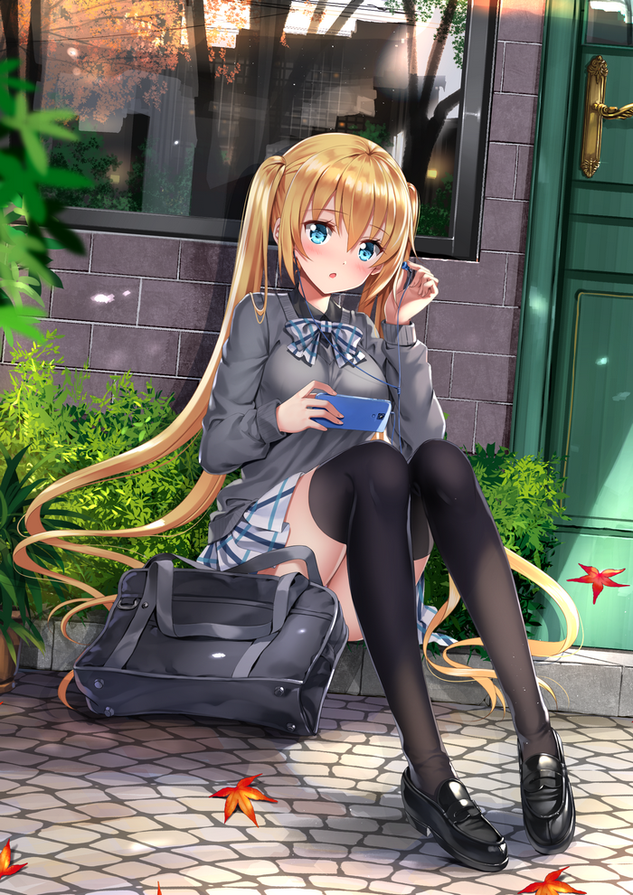 BLEND-S, anime girls, Hinata Kaho, school uniform, blonde