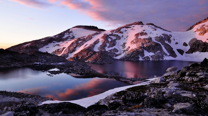 lake, landscape, mountains