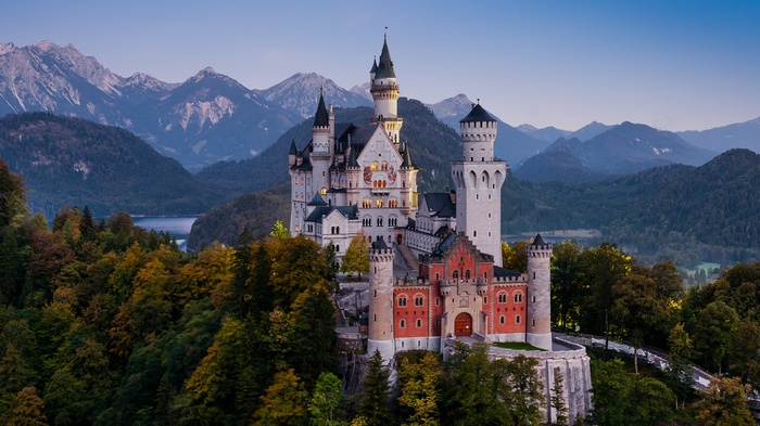 castle, Neuschwanstein Castle, landscape, Germany