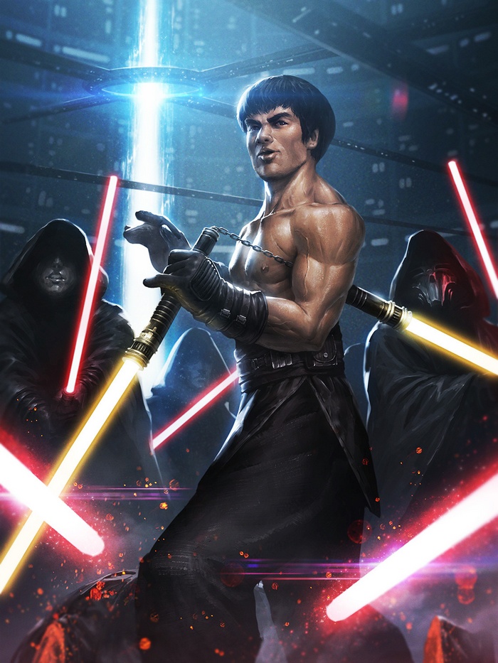 Bruce Lee from Star Wars with Sith Lords