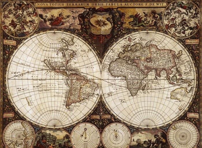Nova Totius Terrarum Orbis Tabula Auctore F. de Wit World Map