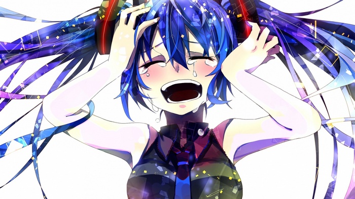 Hatsune Miku from Vocaloid crying