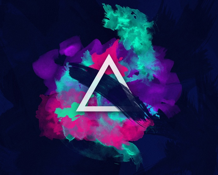 Abstract Triangle with Colorful Splashes