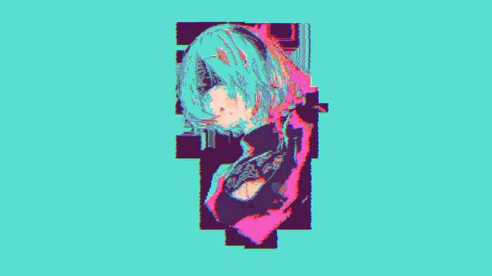 2B from NieR: Automata Glitch Art