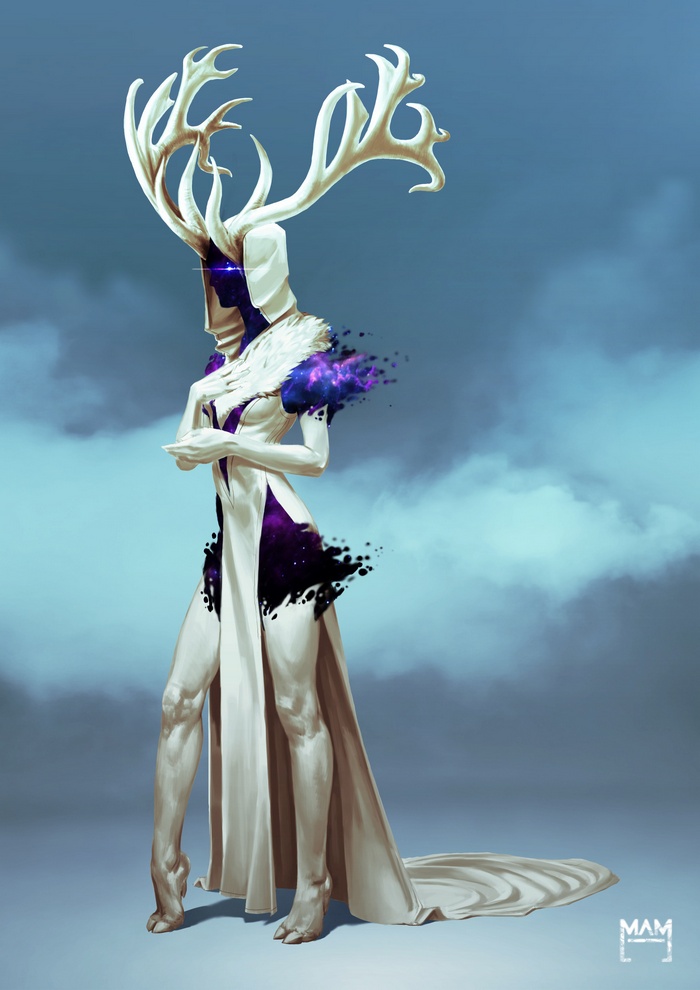Figure with Antlers and Space-like Body